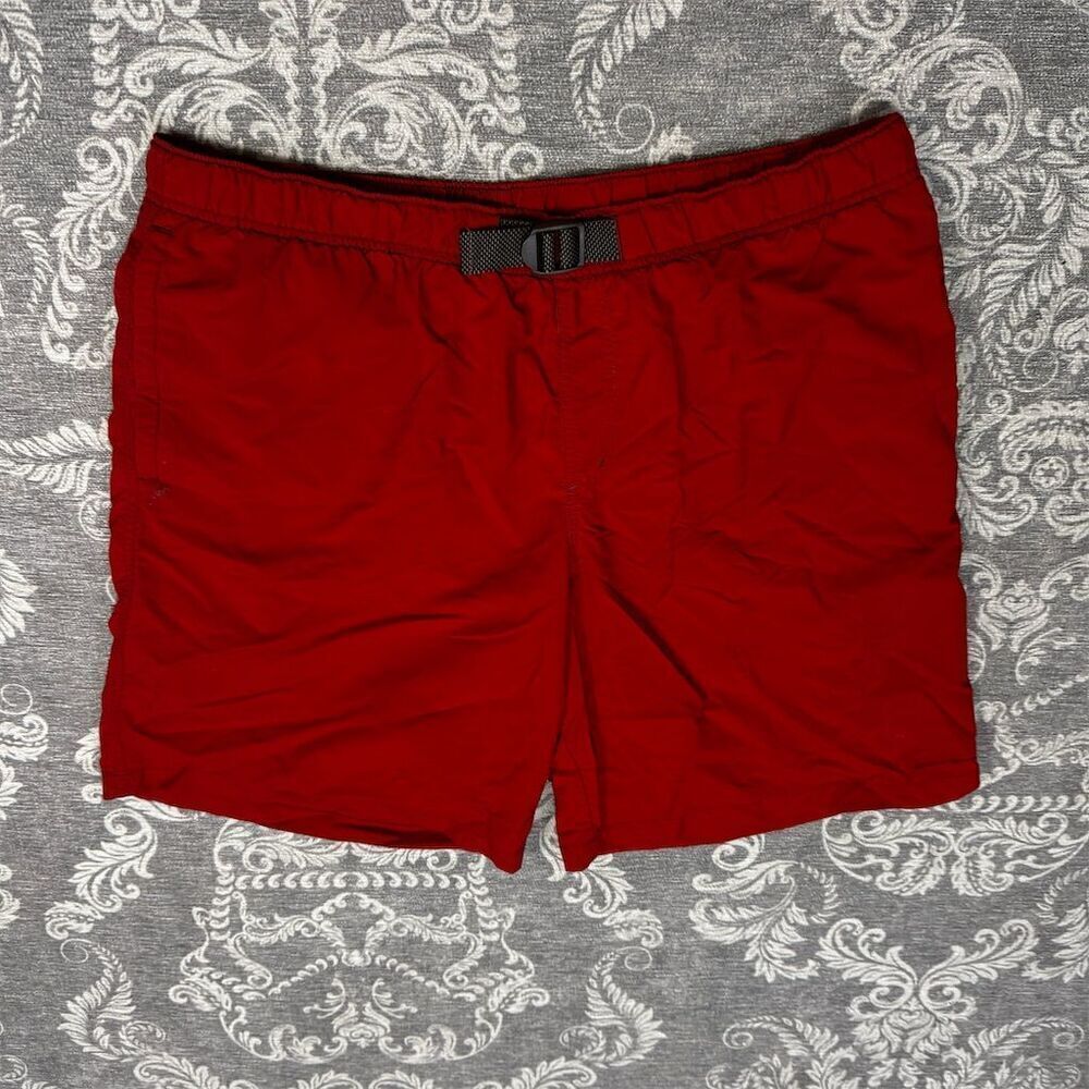 Columbia Men's Cargo Shorts L Red Mesh Lined with Belt Casual Summer